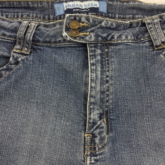 Urban Star Jean Shorts Women's 16 Medium Wash Blue Hemmed Denim Walking Short - Picture 5 of 6